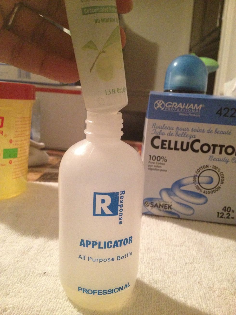 You can purchase these small bottles of oil at your local beauty supply or grocery store