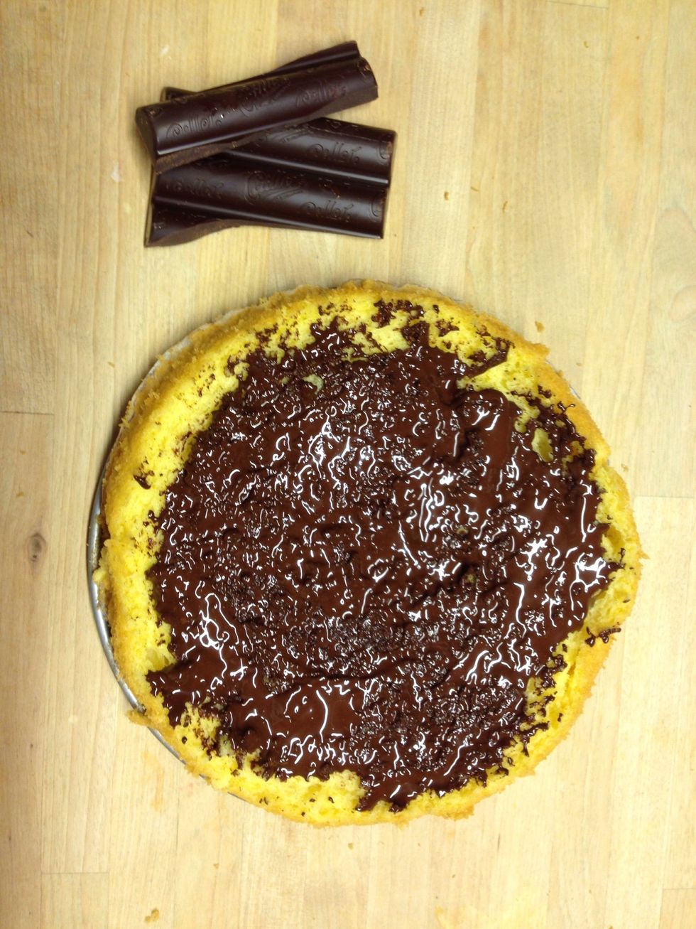 You can put some chocolate over the biscuit and let it cool down, so it has a crispy layer.