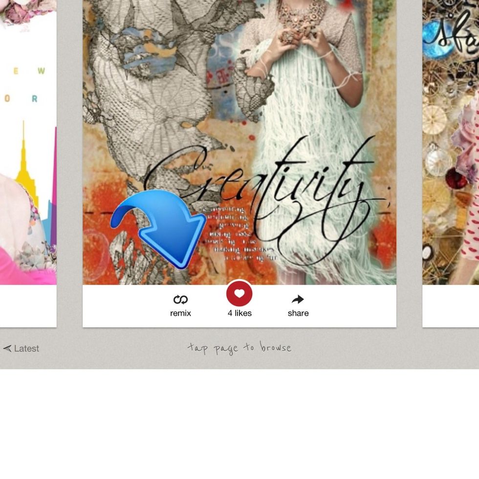 You can remix someone else's collage by clicking on the remix button.