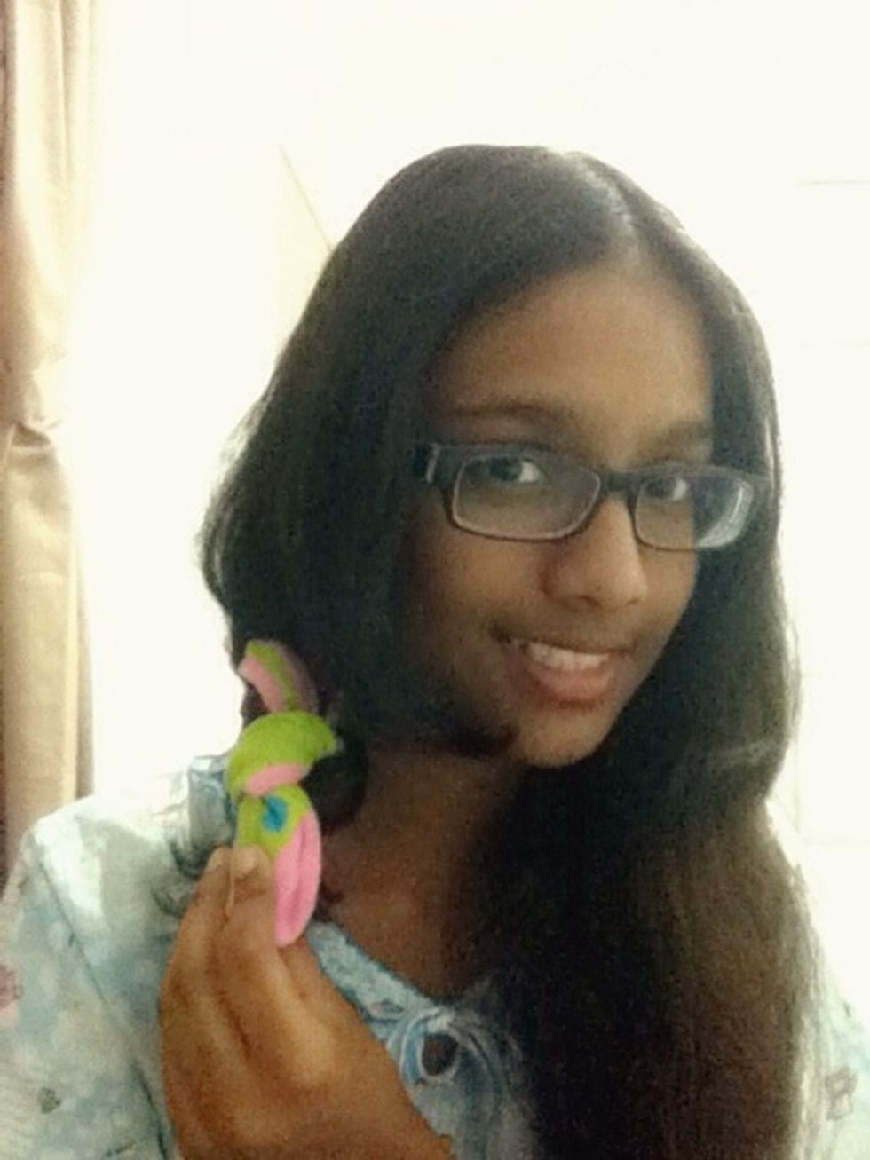 You can roll it all the way up for alot of curls or half way for a few curls. I did it half way. Once your done rolling, tie a knot on your sock \ud83d\ude0a