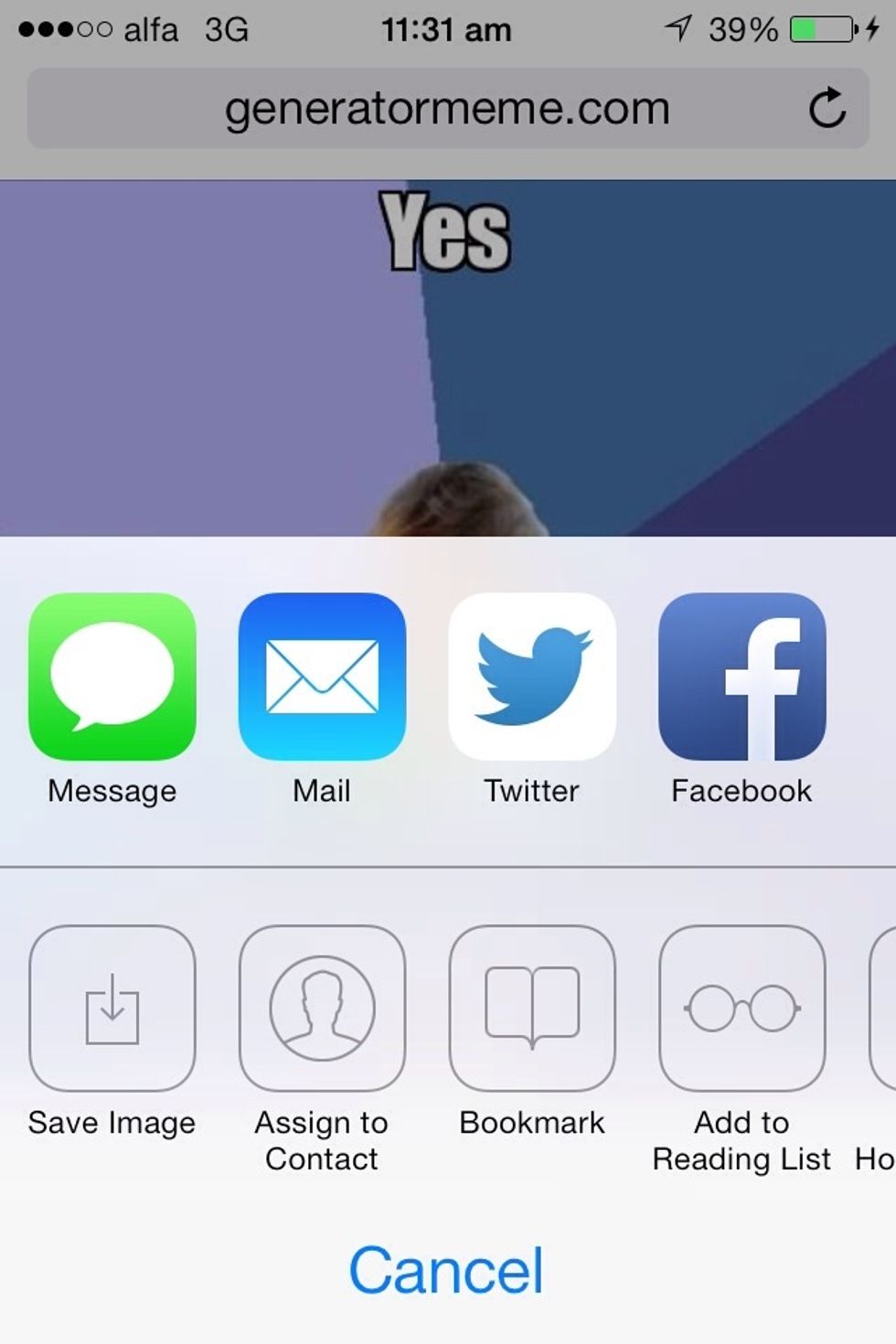 You can save it to your camera roll or even you can share it on Facebook, by message, on twitter and by mail.