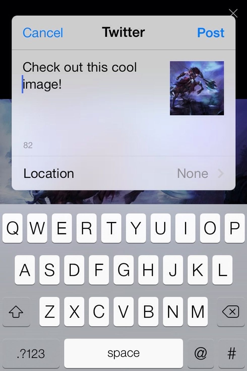You can save photo to library, share on FB, Twitter or email
