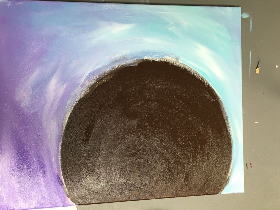 You can see my brush strokes through out the background.