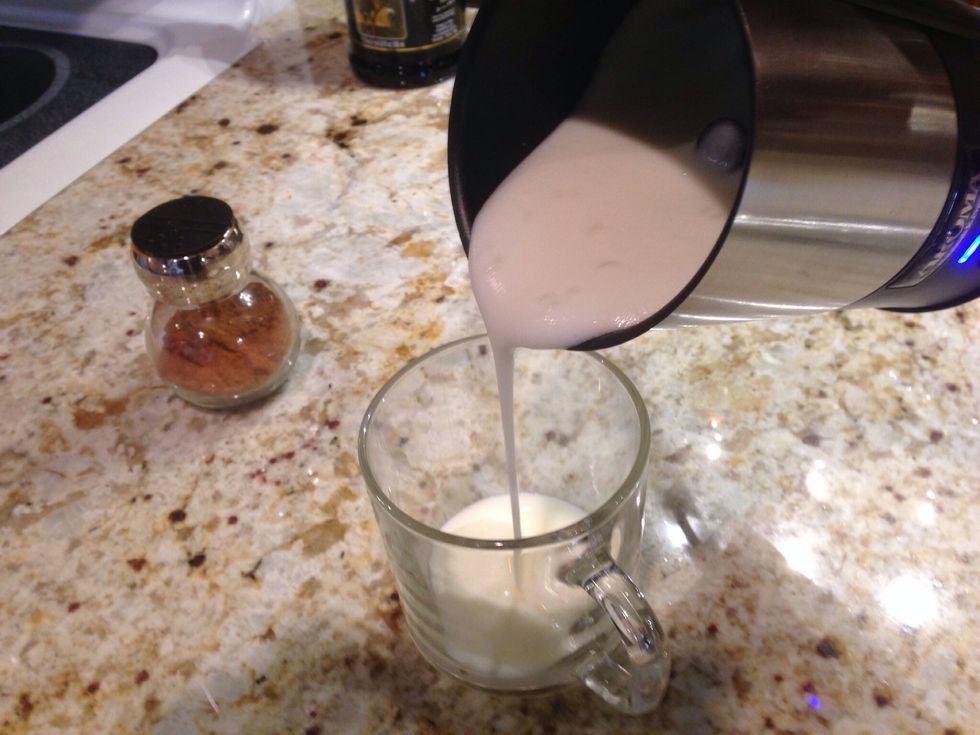 You can see the froth as I'm pouring it into the cup.