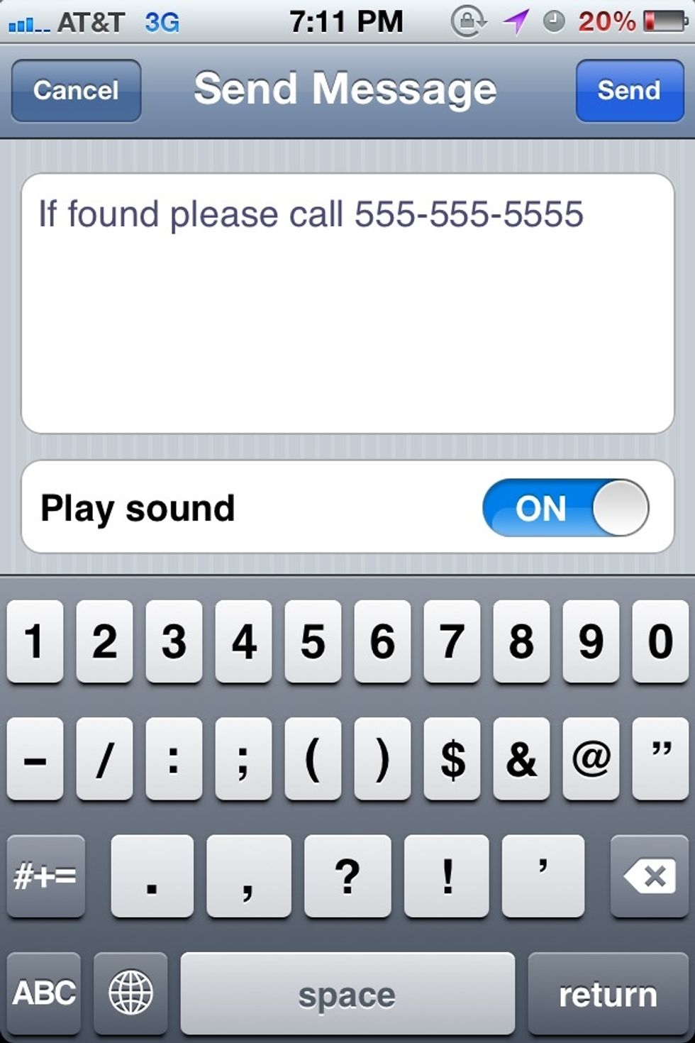 You can send a message and play a sound (the sound will play HIGH even when low or muted).