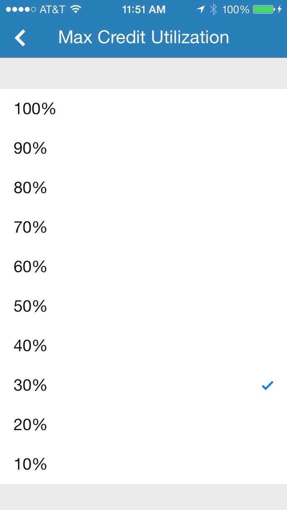 You can set what's the maximum percentage of your credit that should be used. Once your card hits that monthly limit, Wallaby won't recommend it.
