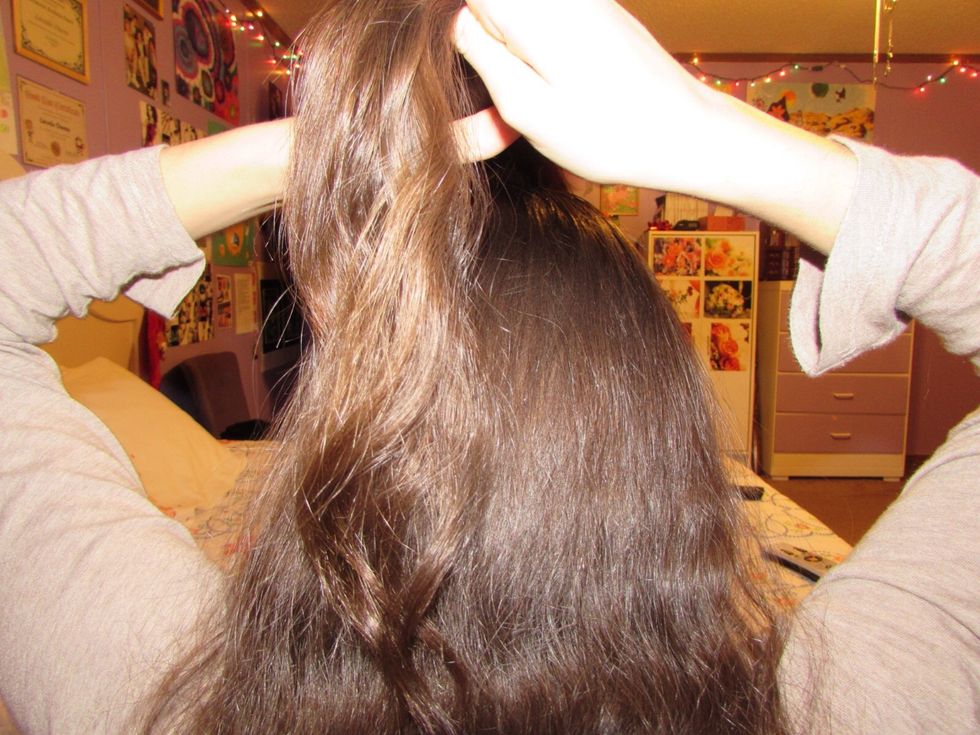 You can start this braid wherever you would like. Some people start this braid at the middle of their head and also close to their crown, but I like to start it where my fringe or bangs grow.