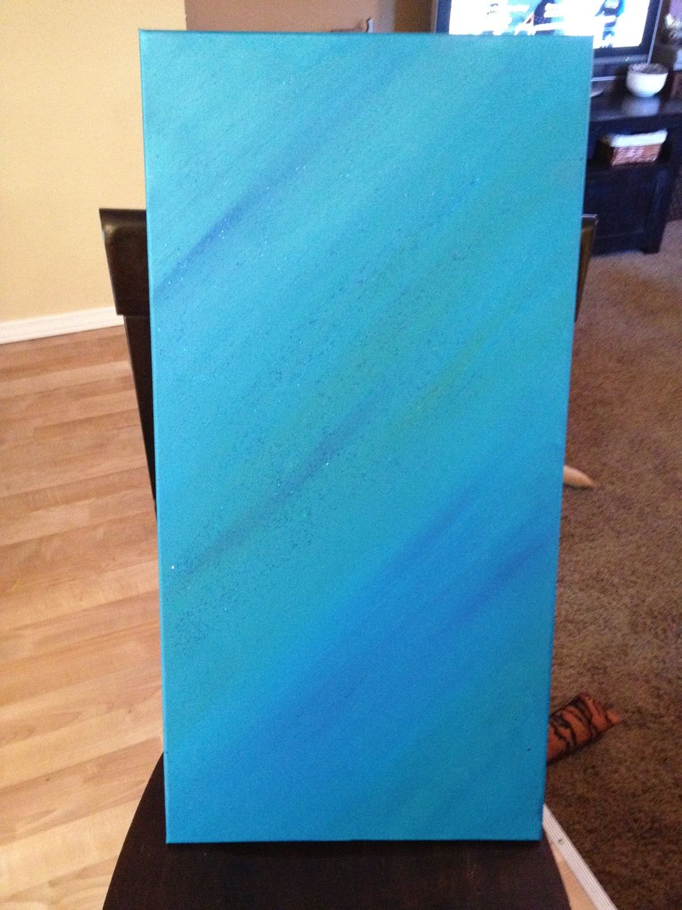 You can start with an actual piece of artwork on canvas, or you can make your own! My niece, Lauren, and I painted this one.