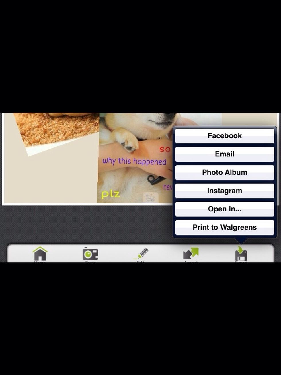 You can tap "Export" to open your save options