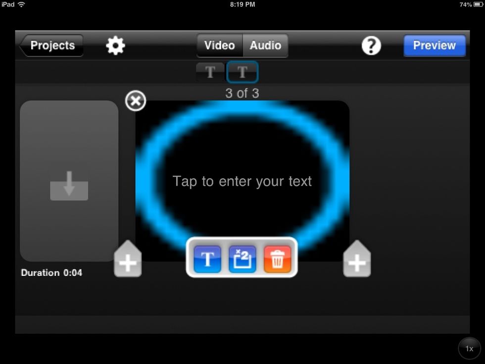 You can then edit or delete a slide. When you are finished, choose "preview" to see your video. You can always go back to edit before you publish.