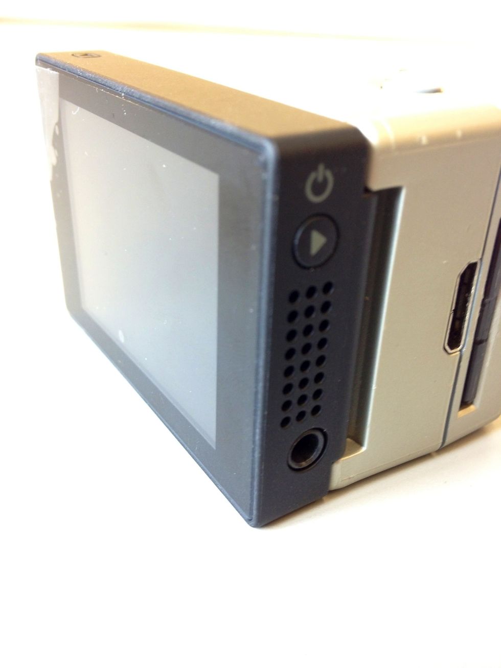 You can turn the LCD screen on and off by pressing the small Power button on the side of the screen. Tip: Turn the LCD off to conserve battery.