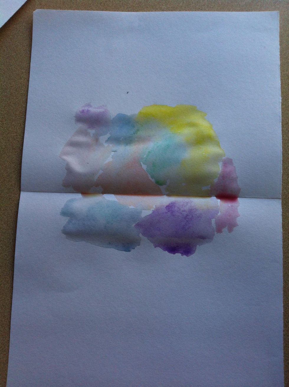 You can use any colour you want but I made it rainbow. You don't have to paint the whole thing because only part of it will show through.