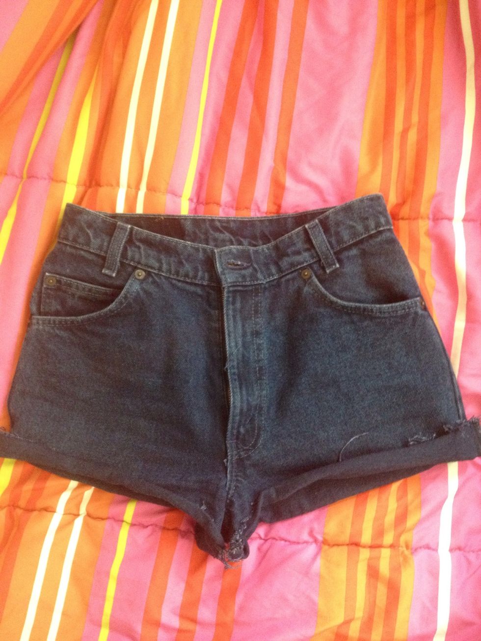 You can use any denim you'd like. For an example, I used shorts.