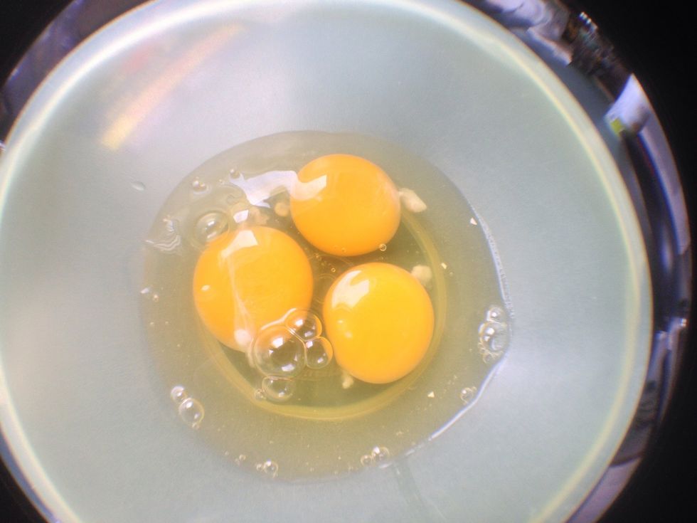 You can use any eggs you want. I chose 3 grade "A" white eggs.