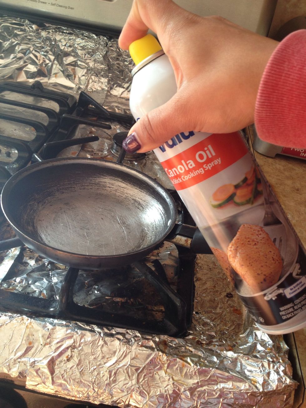 You can use canola spray oil or olive oil