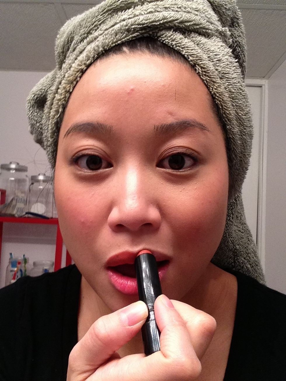 You can use liner but I like my lips more natural so i skip liners. I apply the lip color straight from the tube. Work from the centre out and don't press lips together after. You will ruin it!