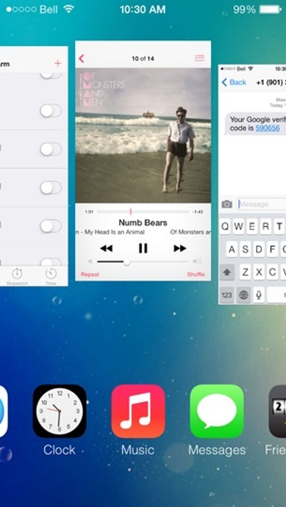 You can use multiple fingers to swipe and close up to three apps up at once. Repeating the gesture multiple times will make quitting everything quick and easy!