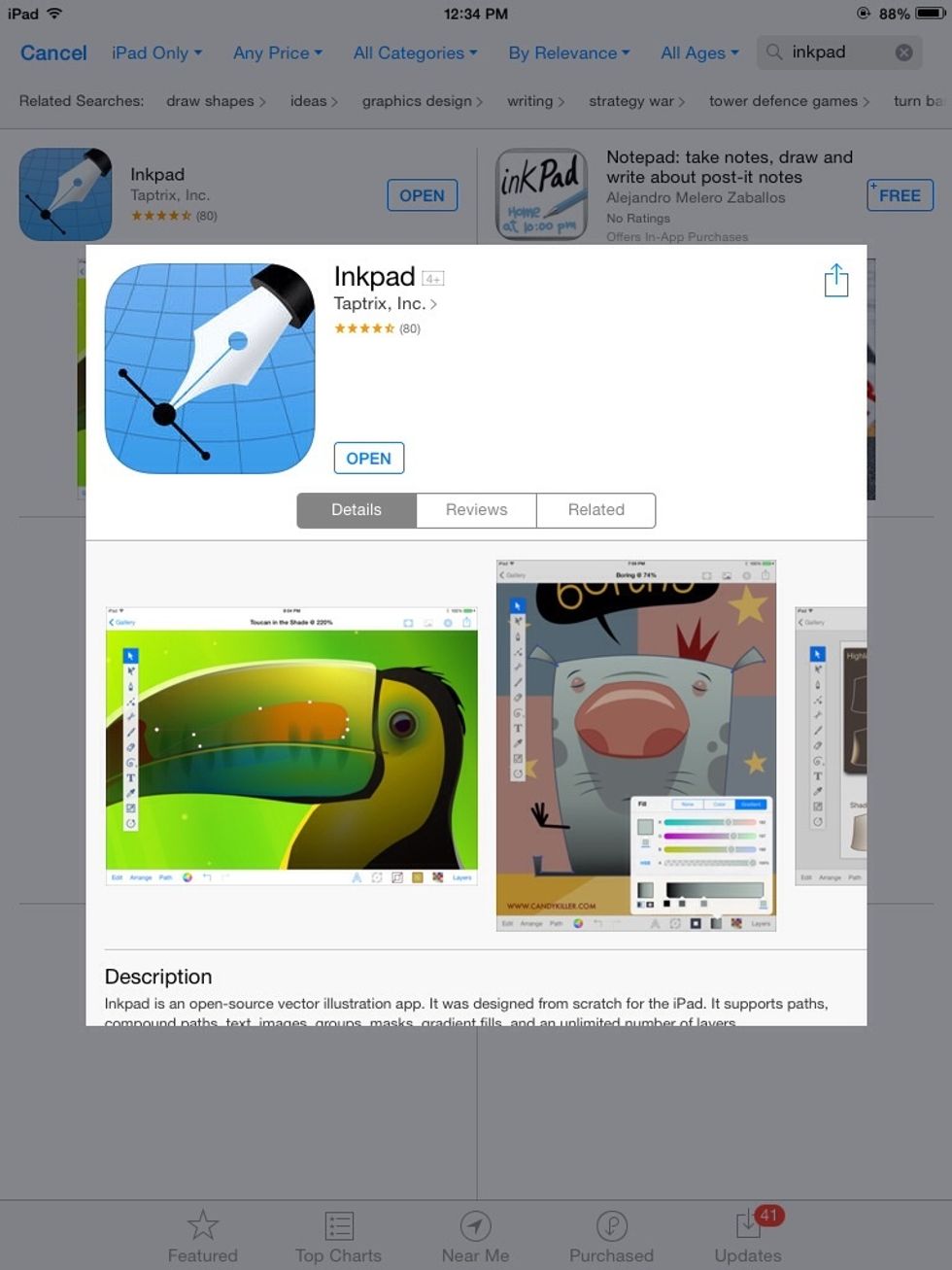 You can use one of two apps to design your mockup. The FREE Inkpad (by Taptrix)...
