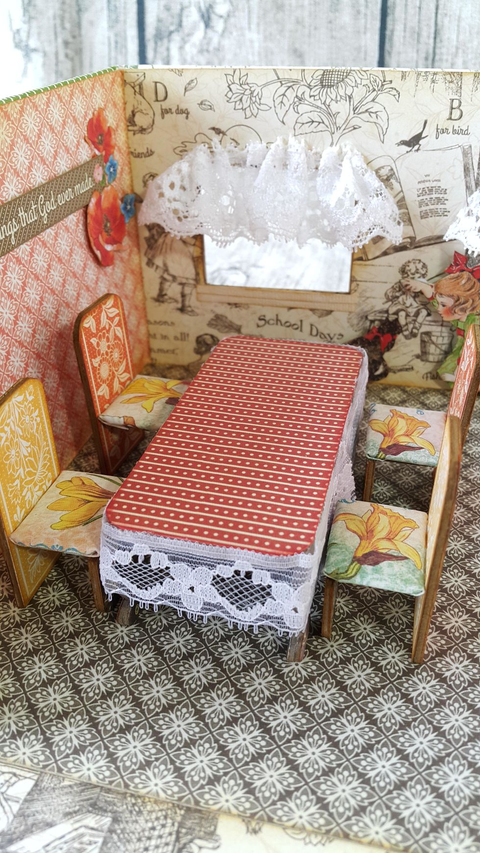 You can use other method to make the table and chairs, like use wire.