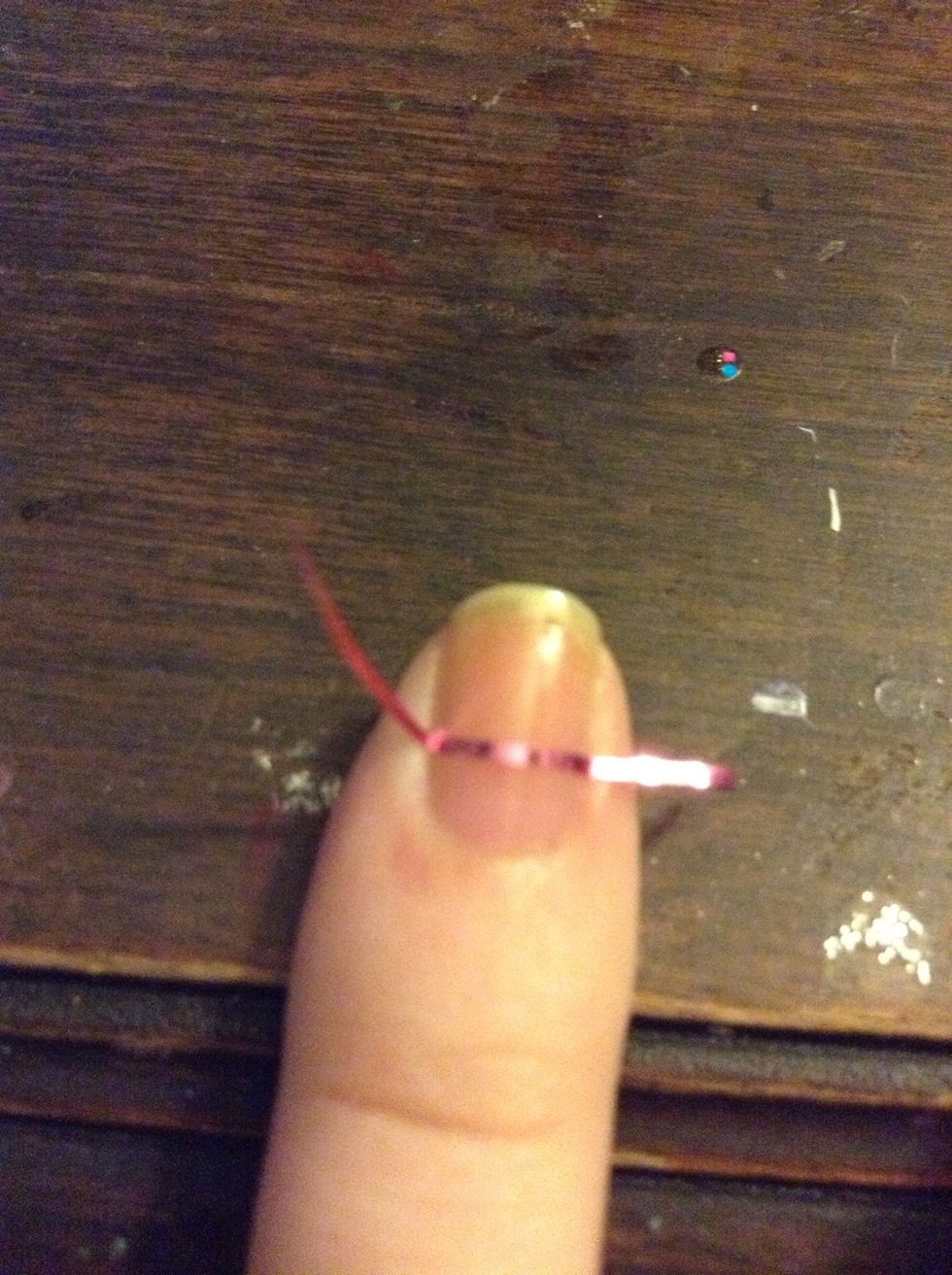 You can use regular tape, I'm using nail tape I got from Amazon. If your using regular tape, tape off the top half of your nail by your cuticle.