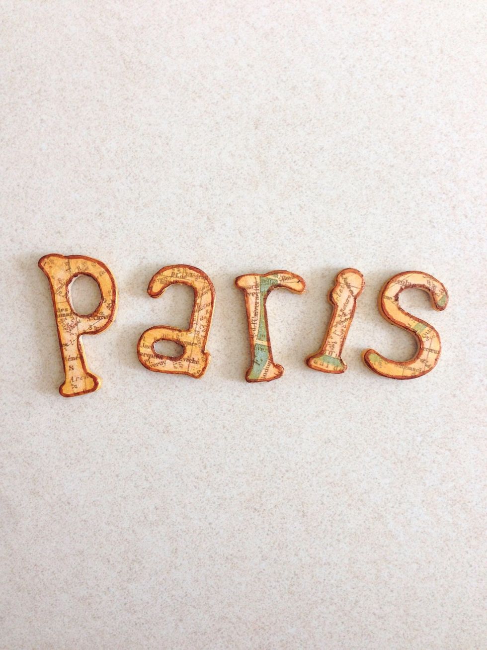 You can use the remaining cut out ephemera to line onto some wooden alphabets like what I've done here...