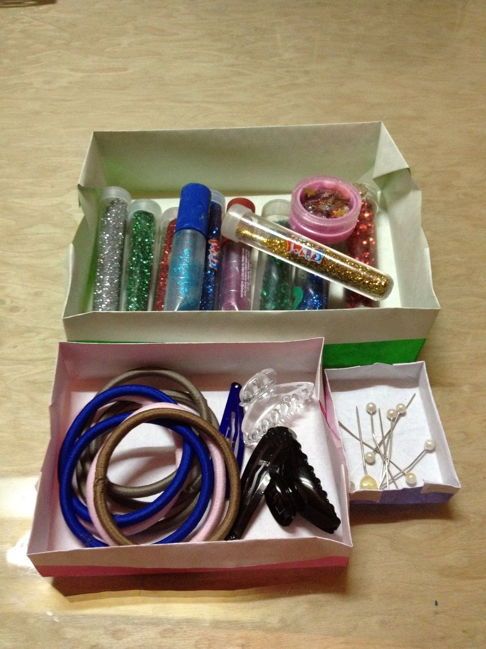 You can use them to store small things like hair ties, hair clips, pins, glitter bottles, etc :)