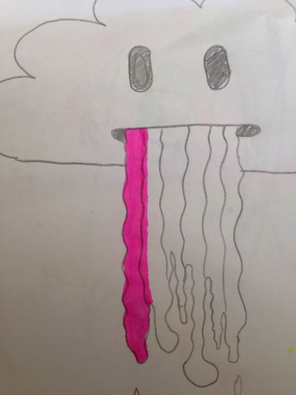 You can use what ever colours you want but I did the first section with pink sharpie