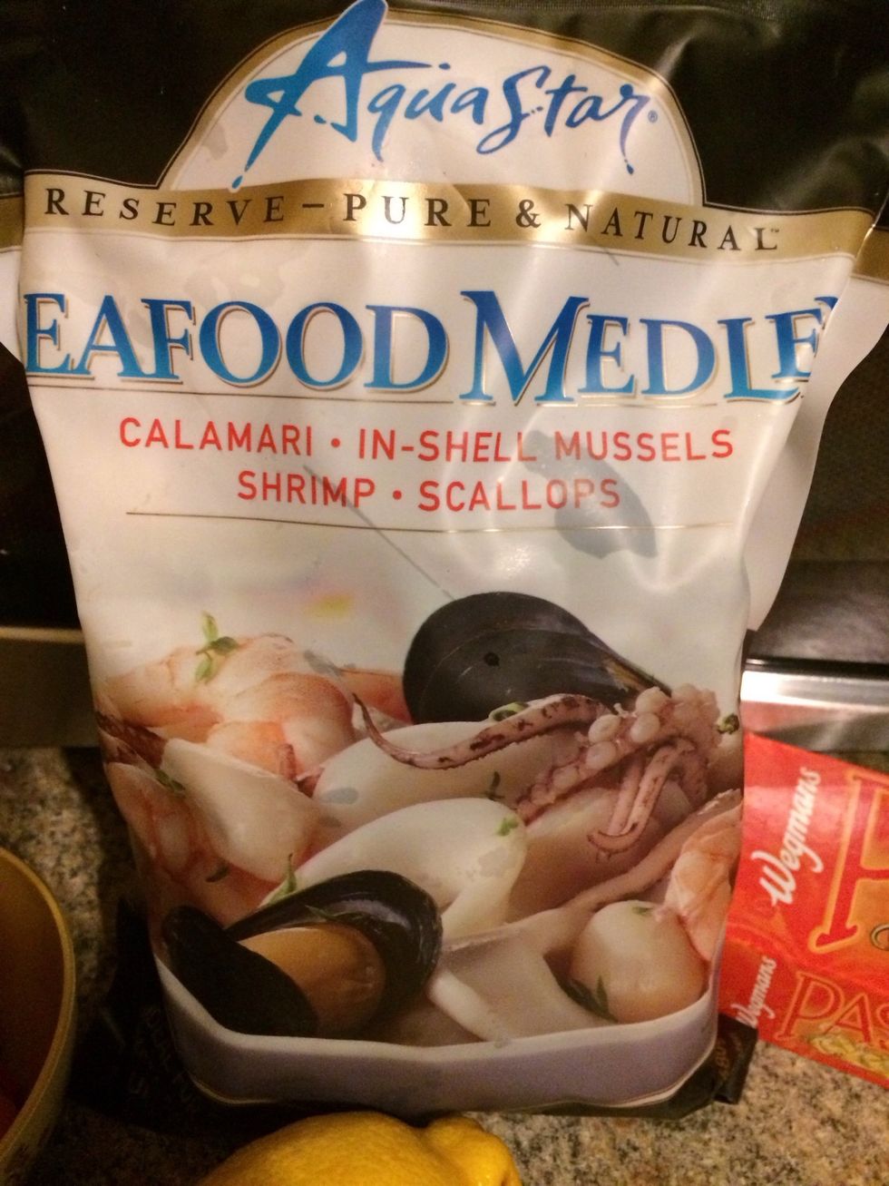 You can use whatever kind of seafood you prefer, but I like this mix. (Purchased at Walmart)