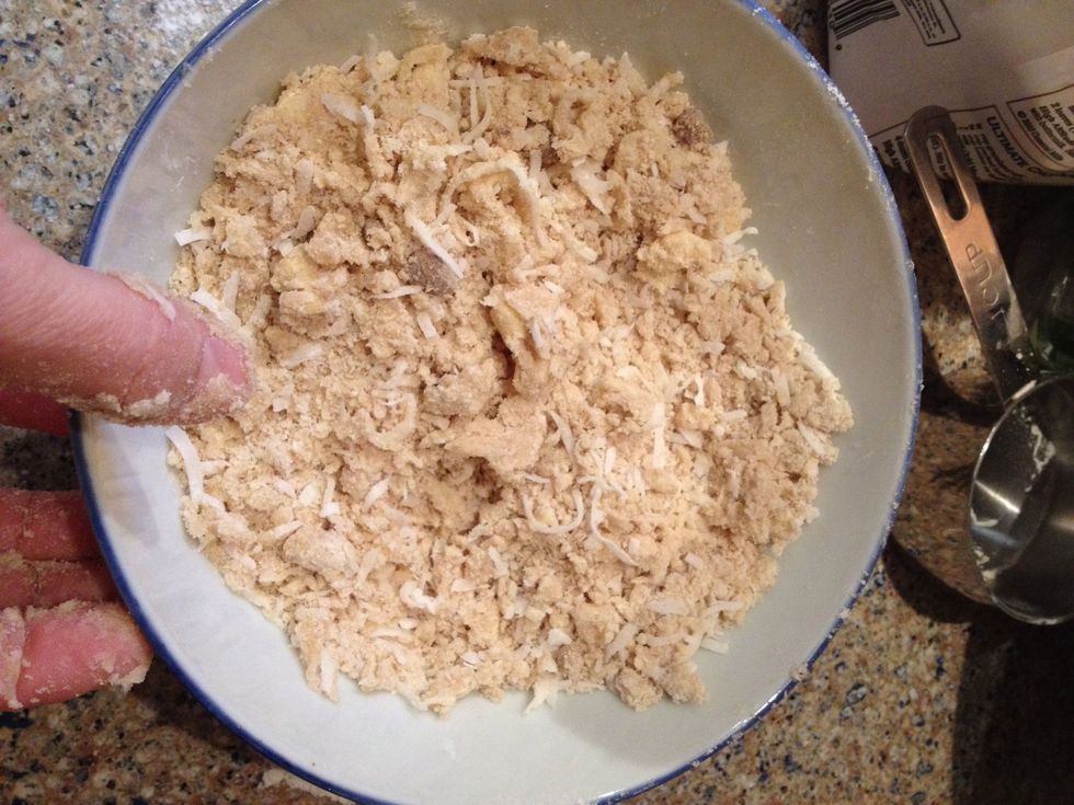 You can use your hands if it would be easier to mix, or a pastry cutter :)