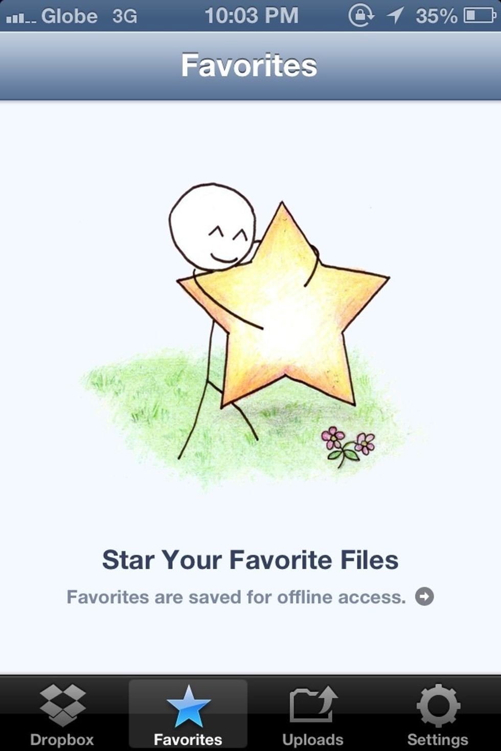 You can view your starred favorite documents on Favorite tab menu.
