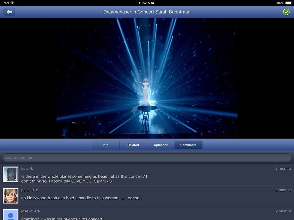 You can watch your video, read or post coments, etc.
