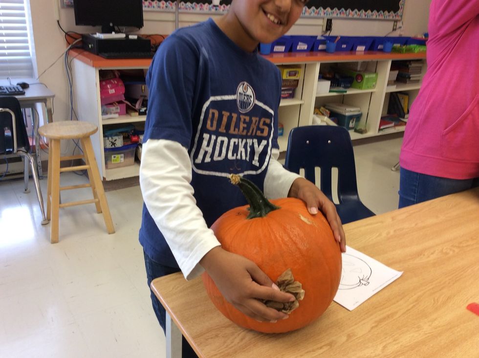 You clean the pumpkin with paper towel
