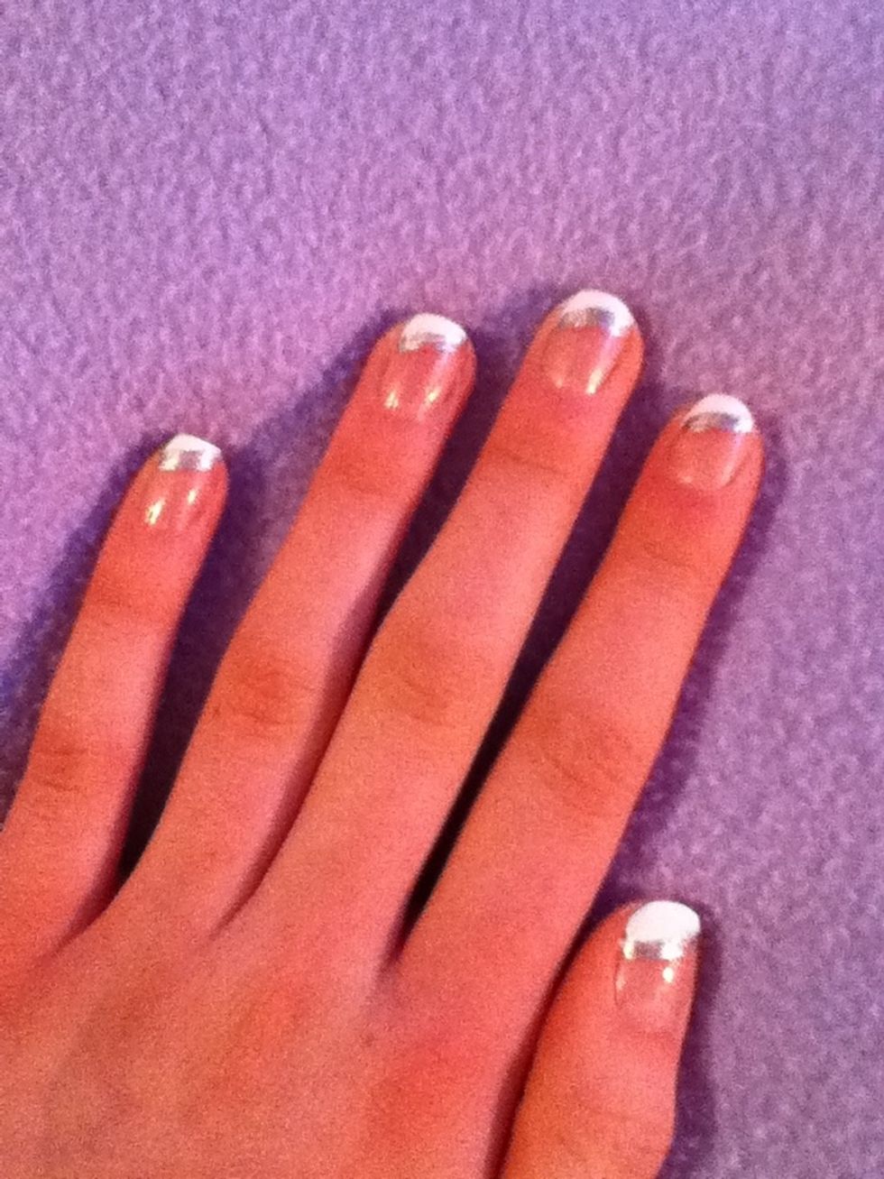 You could also put a silver line along the bottom of the white Or any colour you want