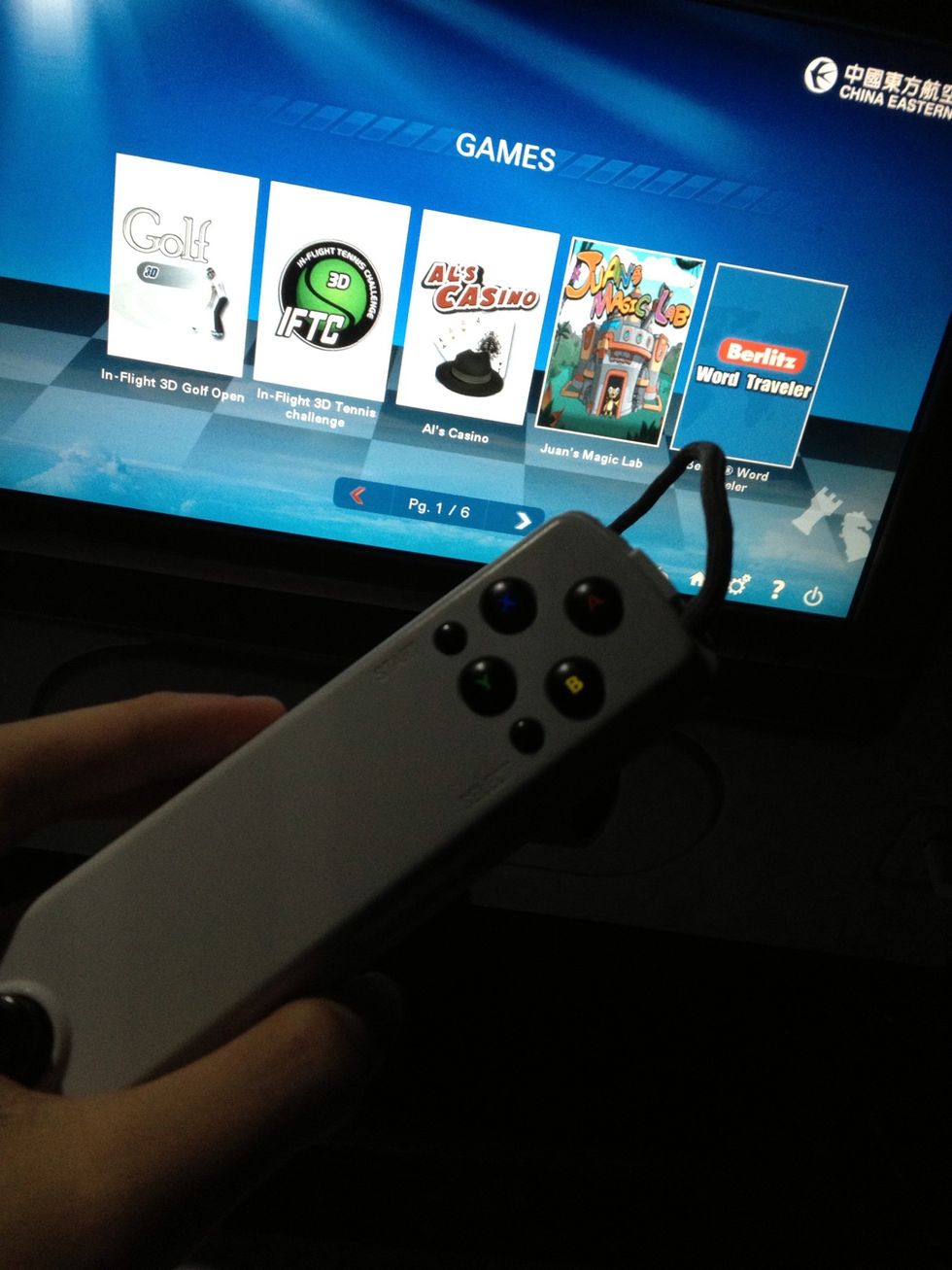 You could always play the airplane games with the controller (if they do have a controller). The plane I took was China Eastern Airlines, other planes may have game controllers too.