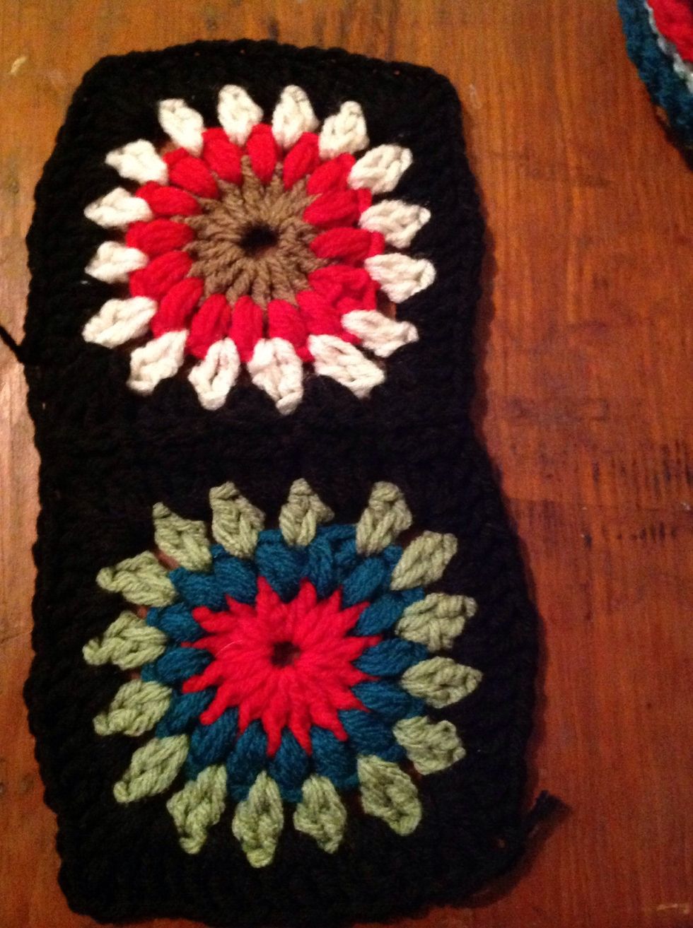 You could make all squares and connect them at the end. This cowl is 5 squares wide and 3 tall.