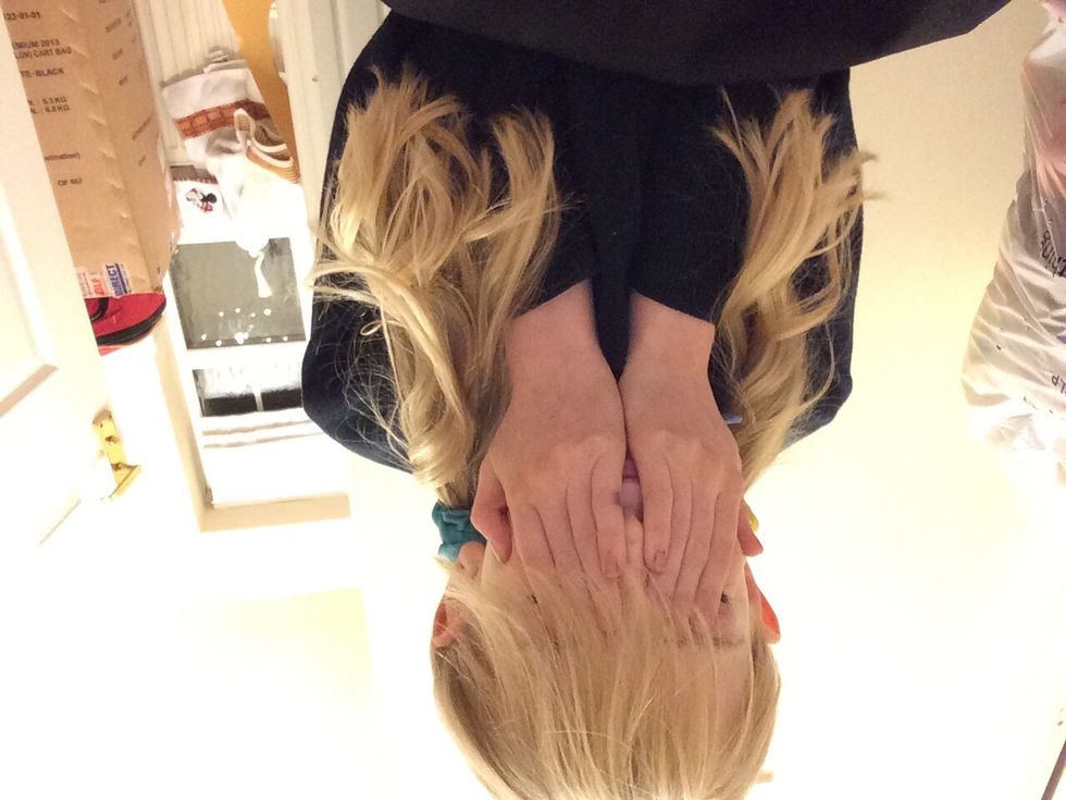 You could put your hair in scrunchys on either side and curl the hair.