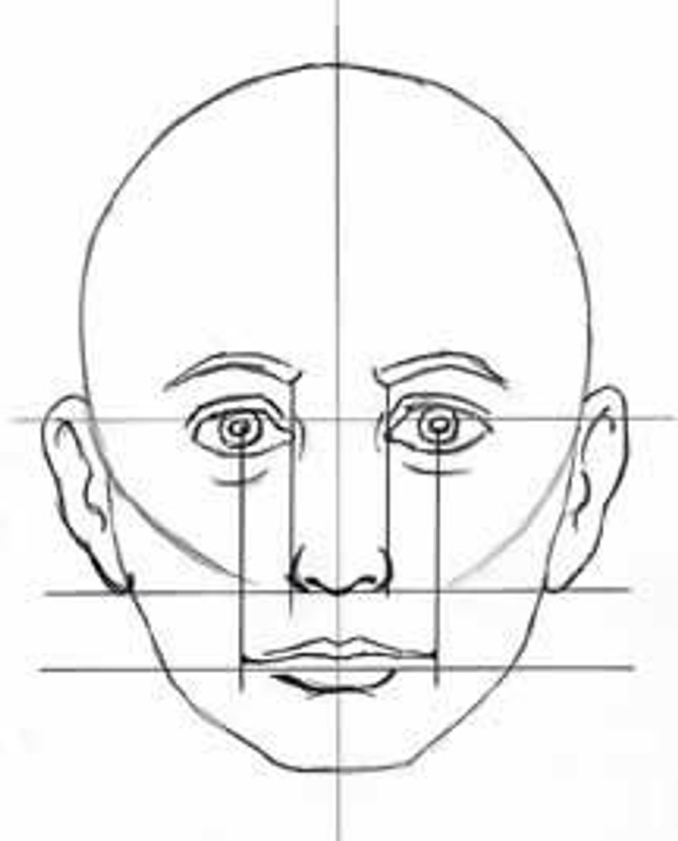 You couldn't tell from my picture, but you can see in this one the line down the center and across the eyes, nose, and mouth. (He's a little creepy!)