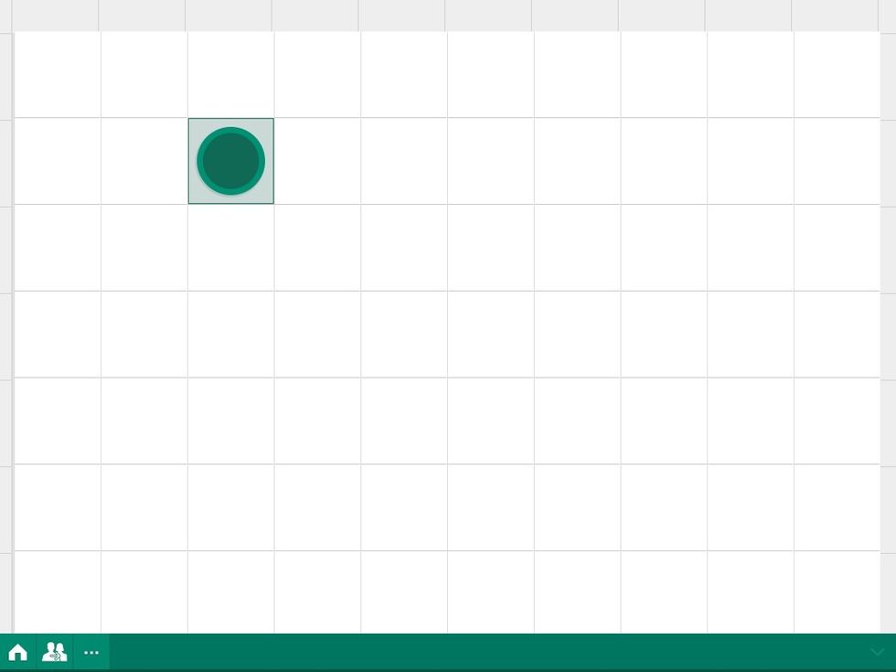 You create your squares/tiles by clicking and revealing this green dot. Hold the dot down and 'draw' a square for how big you want your tile to be.