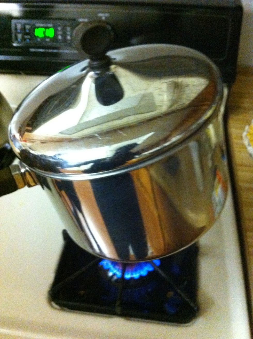 You do not want the popcorn to stick to one side of the pot so shake often, but set it down to still 'pop'