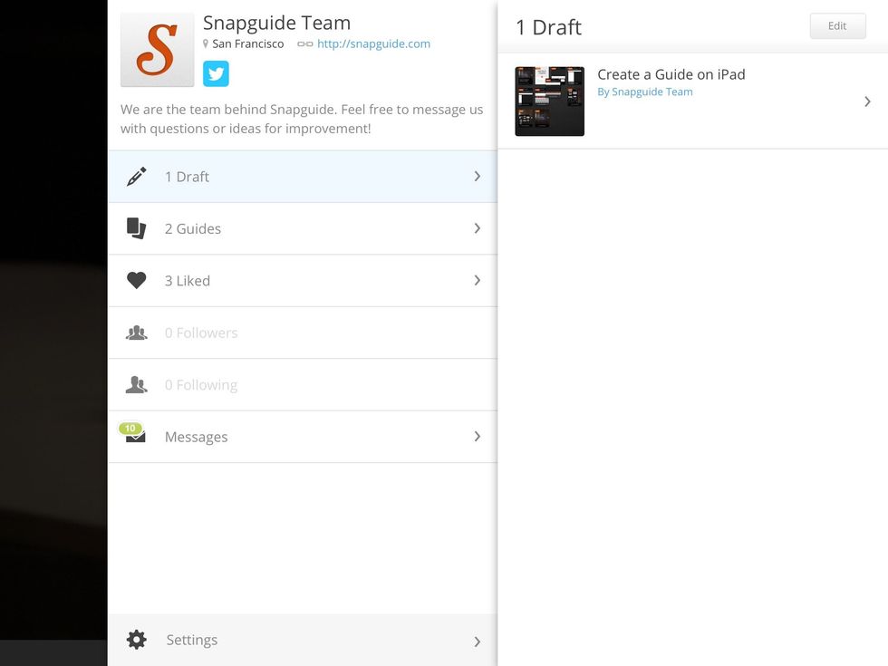 You don't have to finish your guide in one sitting. Your guide will automatically save in the Draft portion of your Profile. Only you can view your draft.