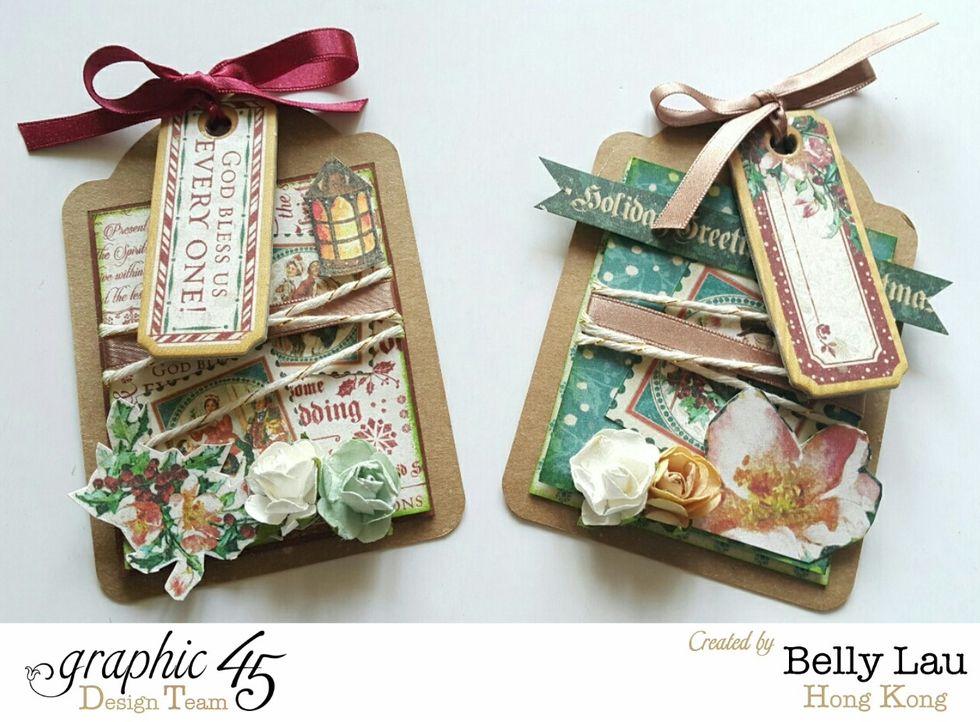 You don't need to do the fussy cutting in very details, as the border help giving dimension on the tags