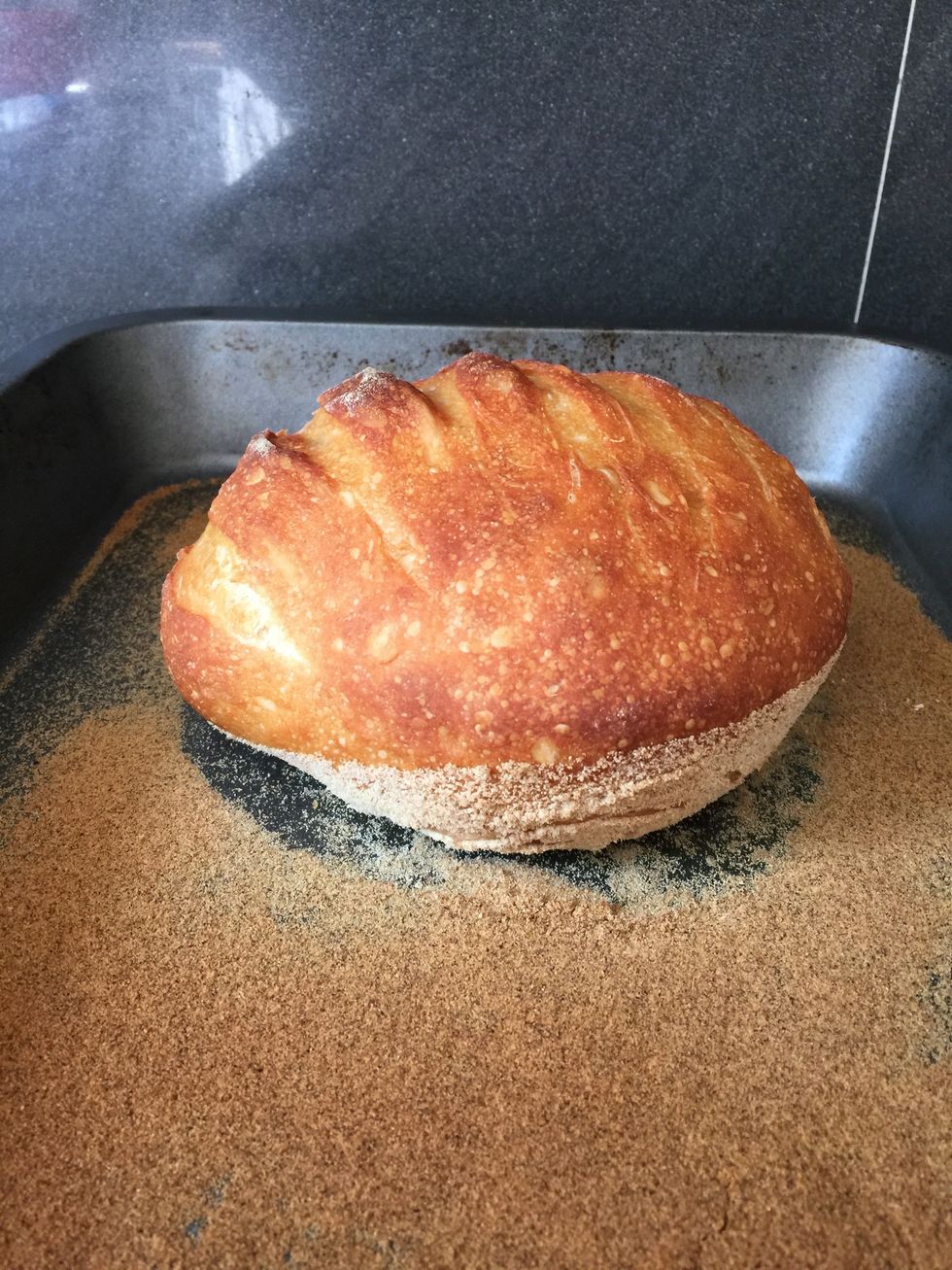 You don't want to burn the crust but you also want the bread inside to be cooked. It can get pretty brown without being burnt.