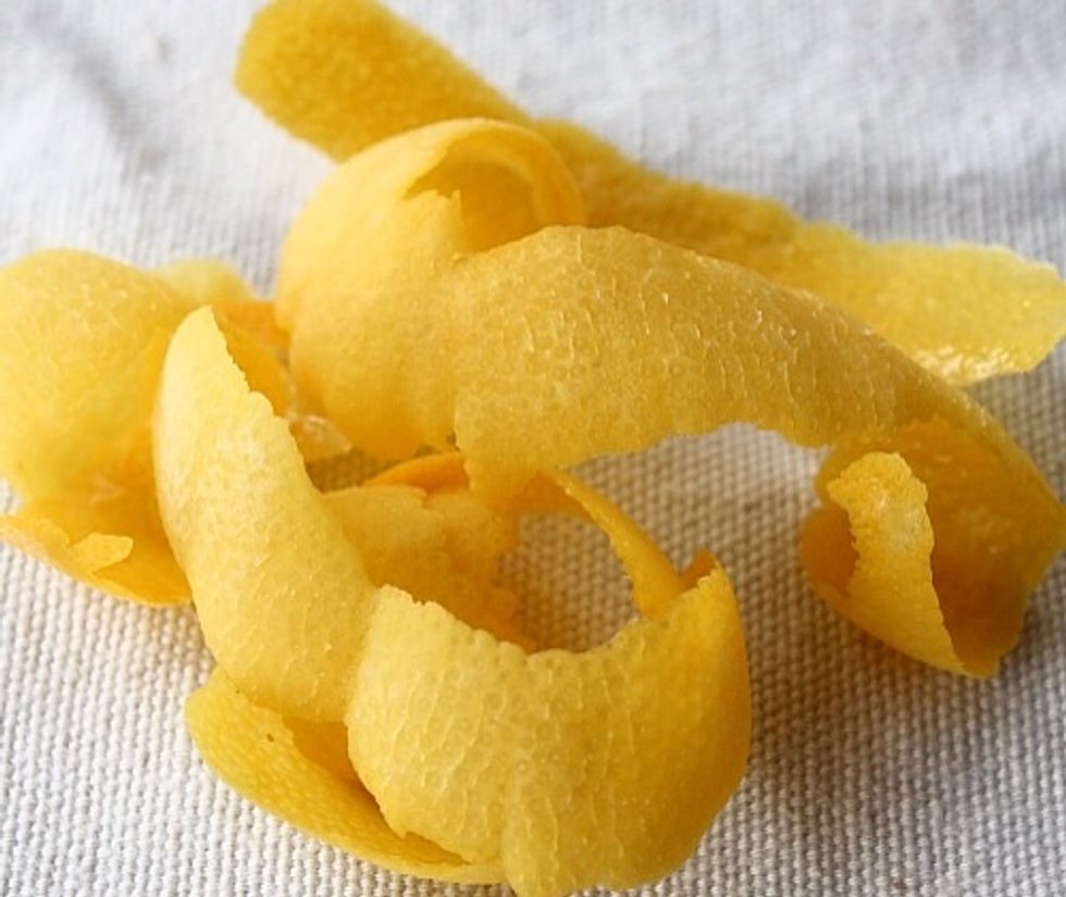 You don\u2019t want any of the white pith because this will make the limoncello bitter. You can also use a micro plane to zest your lemons- but I found a good sharp peeler works well