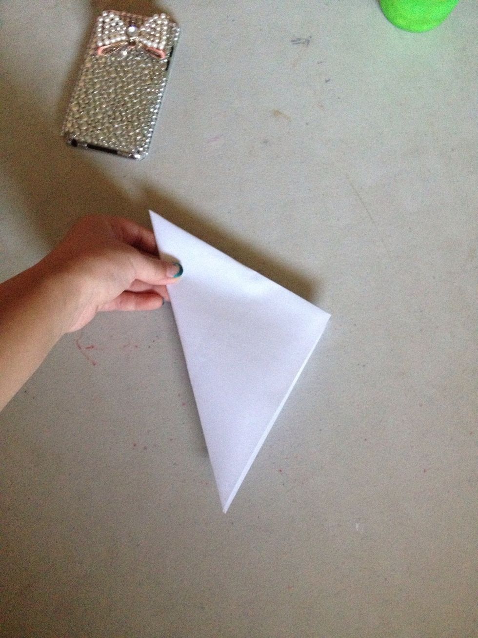 You fold the square into half