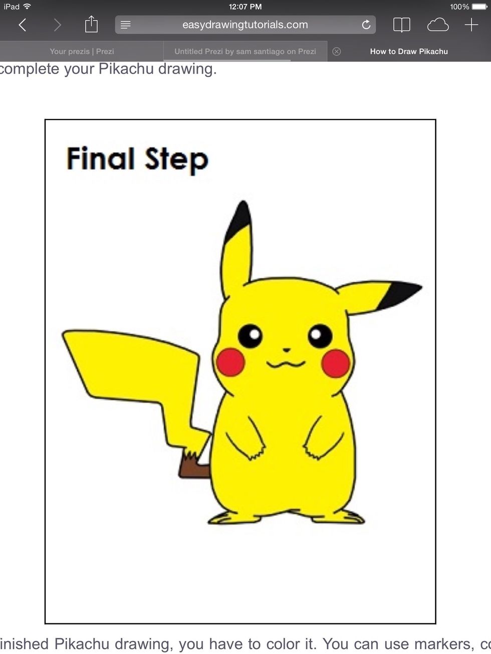 You have drawn pikachu credit goes to easy-drawing-tutorials.com