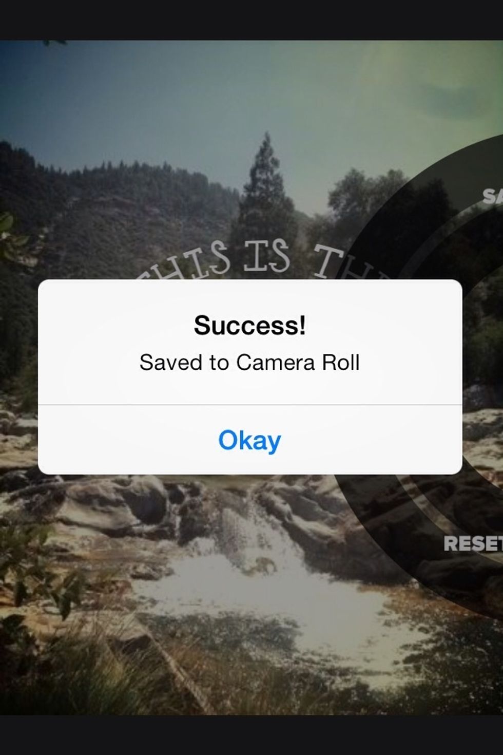 You have saved your photo, enjoy enhancing your photos over and over again. (Pun intended) \ud83d\ude09