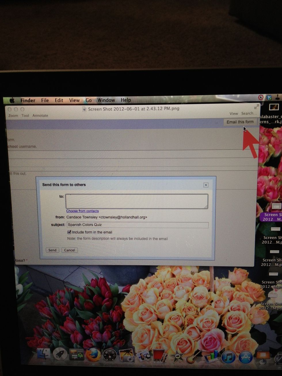 You have three ways to share your new form: email, hyperlink...