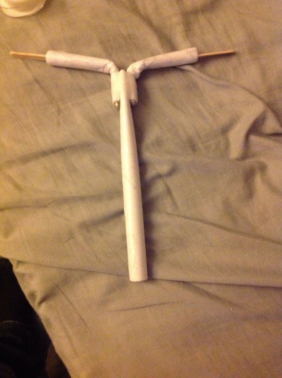 You have to do the same process with the other bow arm too, and tape it down really good because you don't want it to move.