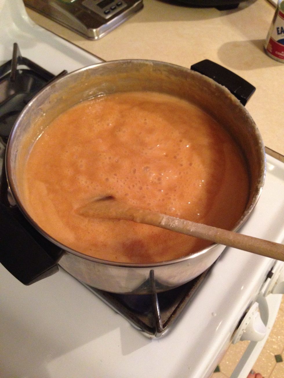 You know when it's done once the color is a golden brown like this.