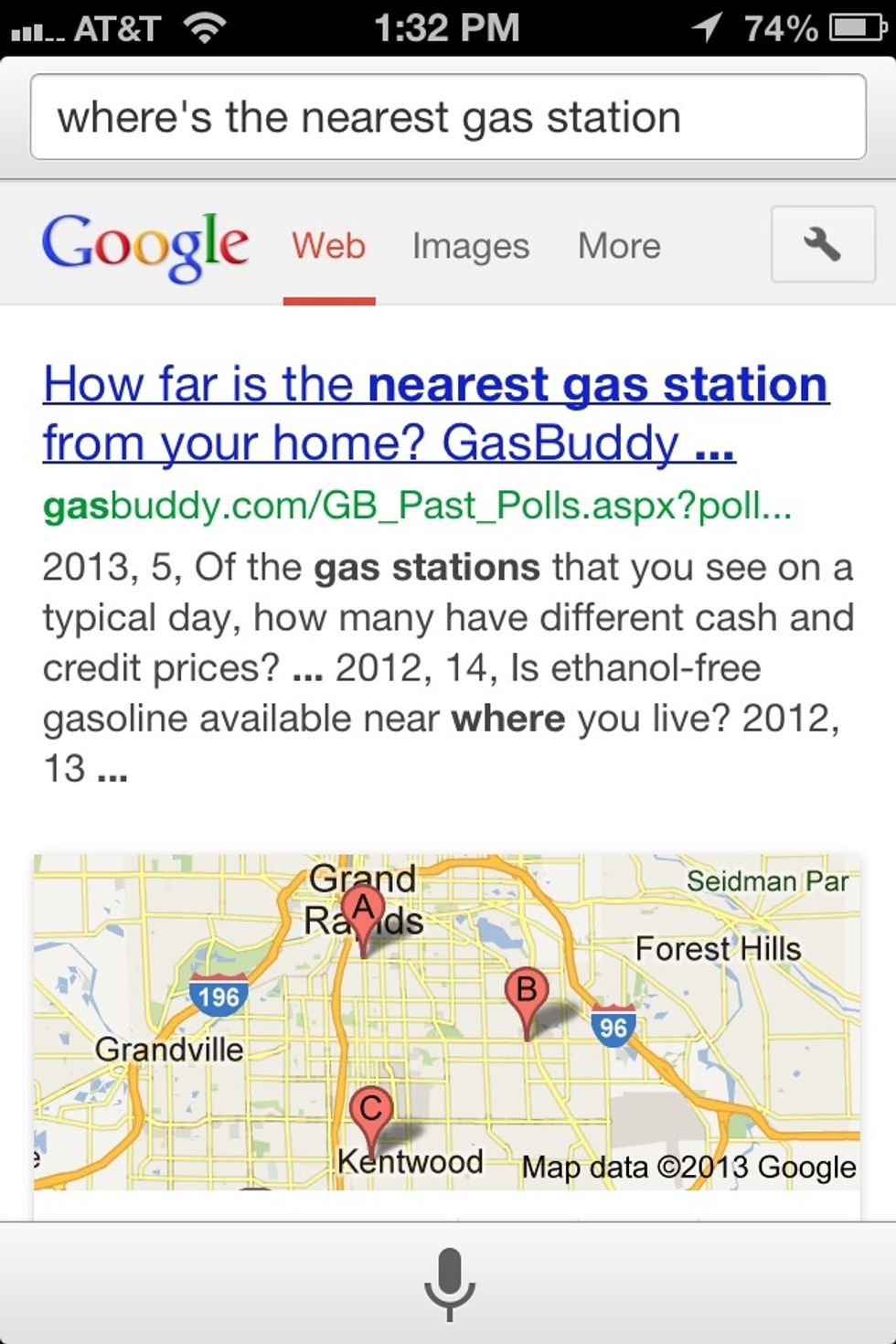 You'll also hear a voice answer your queries.